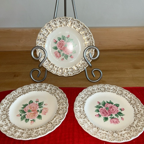 3 the Sebring Pottery company 22k butter plates - Picture 2 of 9